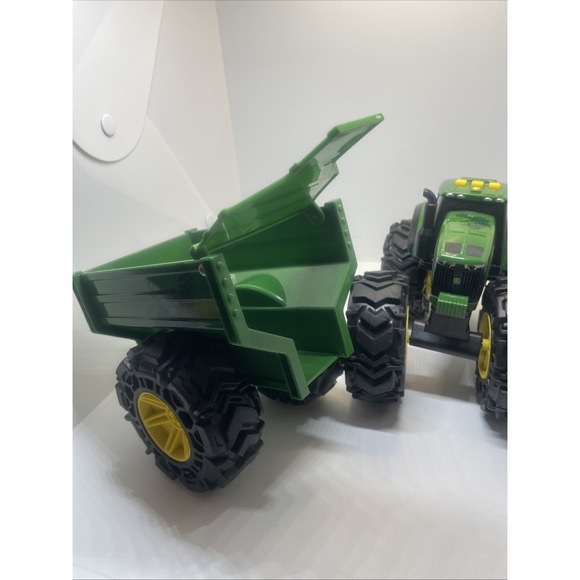 John Deere Kids Monster Treads Toy Tractor& Wagon & Lights & Sounds Not Tested - Picture 13 of 15